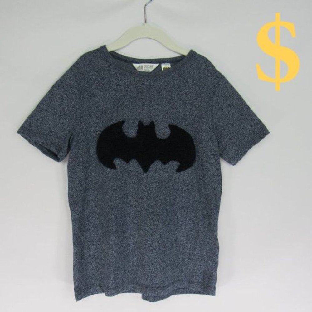 H&M Batman Raised Logo T-Shirt Boys Size 8-10Y EUC